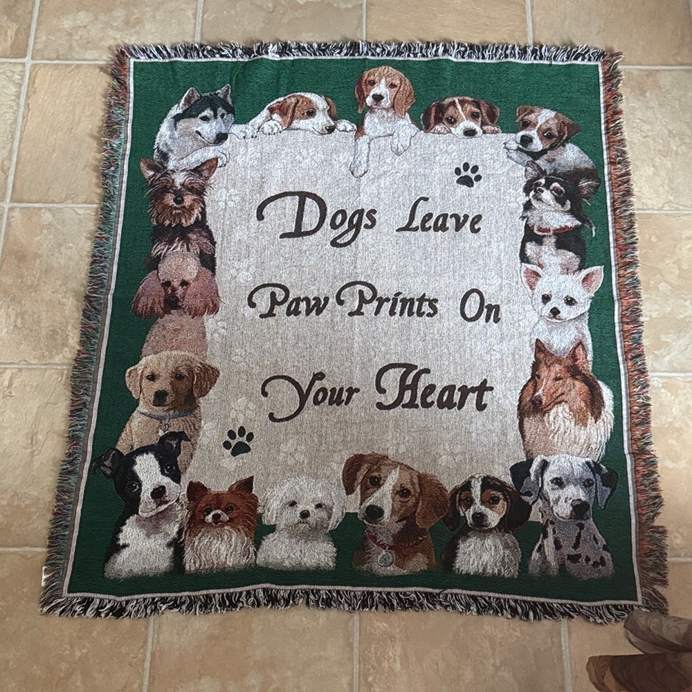 Dogs Leave Paw Prints on Your Heart Blanket - NEW